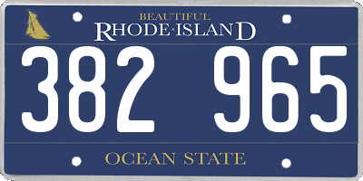 RI license plate 382965