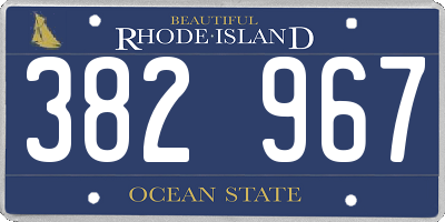 RI license plate 382967