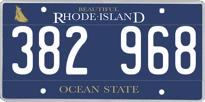RI license plate 382968