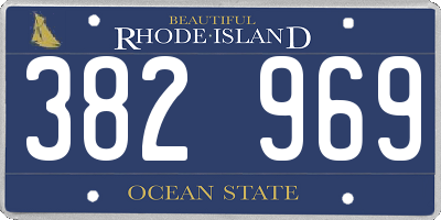 RI license plate 382969