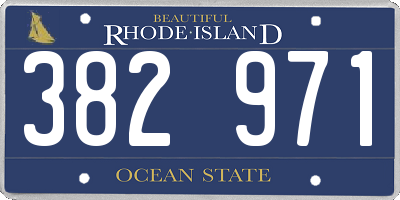 RI license plate 382971