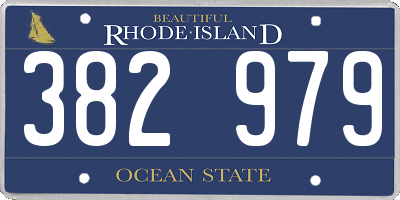 RI license plate 382979