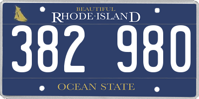 RI license plate 382980