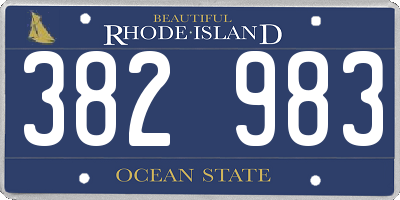 RI license plate 382983