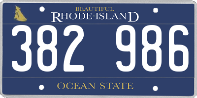 RI license plate 382986