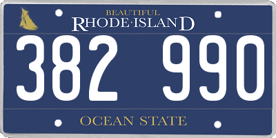 RI license plate 382990
