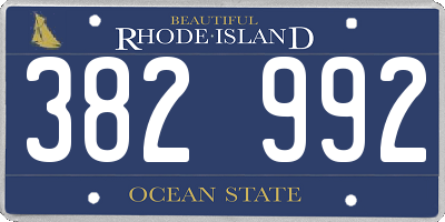 RI license plate 382992