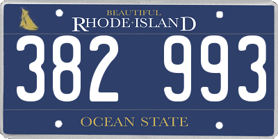 RI license plate 382993