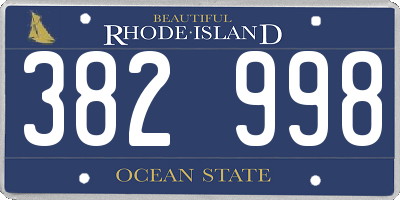 RI license plate 382998