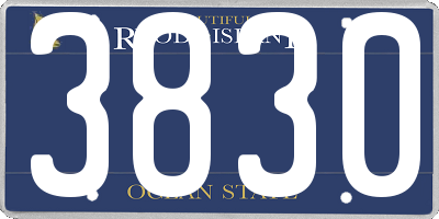 RI license plate 3830