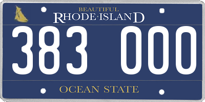 RI license plate 383000