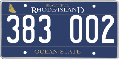 RI license plate 383002