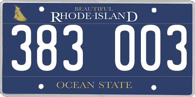 RI license plate 383003