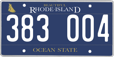 RI license plate 383004