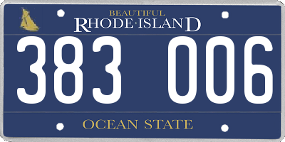 RI license plate 383006