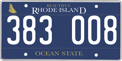 RI license plate 383008