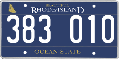 RI license plate 383010