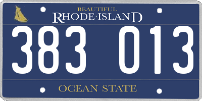 RI license plate 383013
