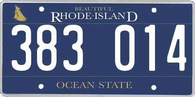 RI license plate 383014