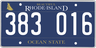 RI license plate 383016