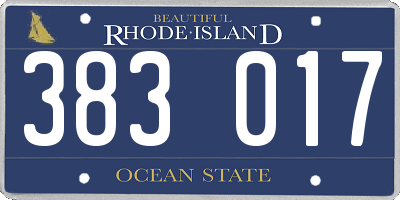 RI license plate 383017