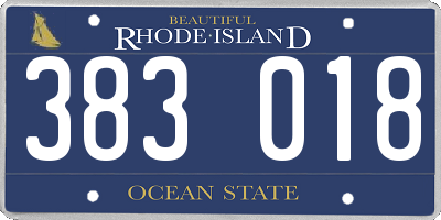 RI license plate 383018