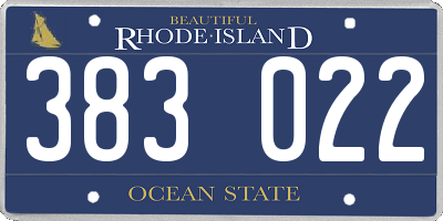 RI license plate 383022
