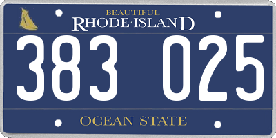 RI license plate 383025