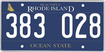 RI license plate 383028