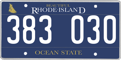 RI license plate 383030
