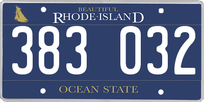 RI license plate 383032