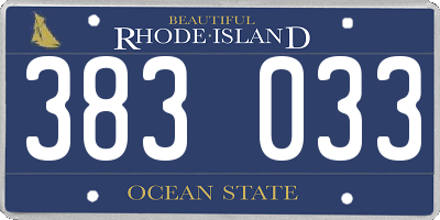 RI license plate 383033