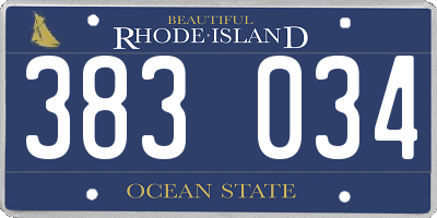 RI license plate 383034