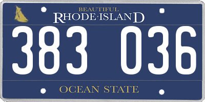 RI license plate 383036