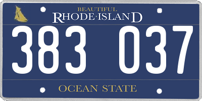 RI license plate 383037