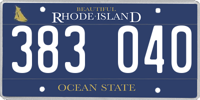 RI license plate 383040
