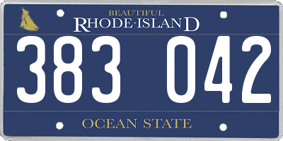 RI license plate 383042