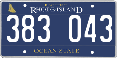 RI license plate 383043