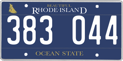 RI license plate 383044