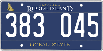 RI license plate 383045