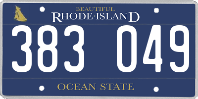 RI license plate 383049