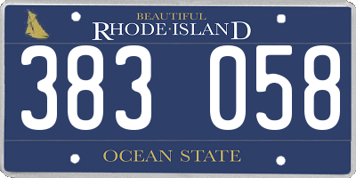 RI license plate 383058