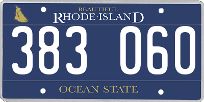 RI license plate 383060
