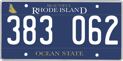RI license plate 383062