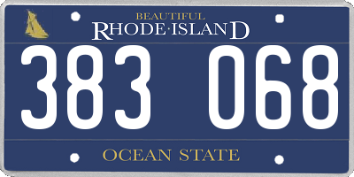 RI license plate 383068