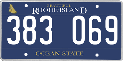 RI license plate 383069