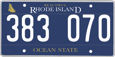 RI license plate 383070