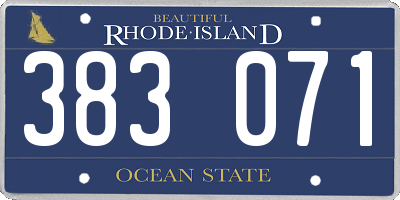 RI license plate 383071