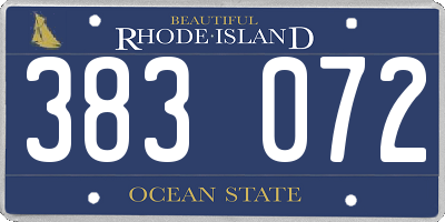 RI license plate 383072