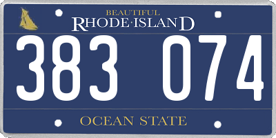 RI license plate 383074